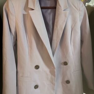 Elegant Women's Double-Breasted Blazer - Light Purple